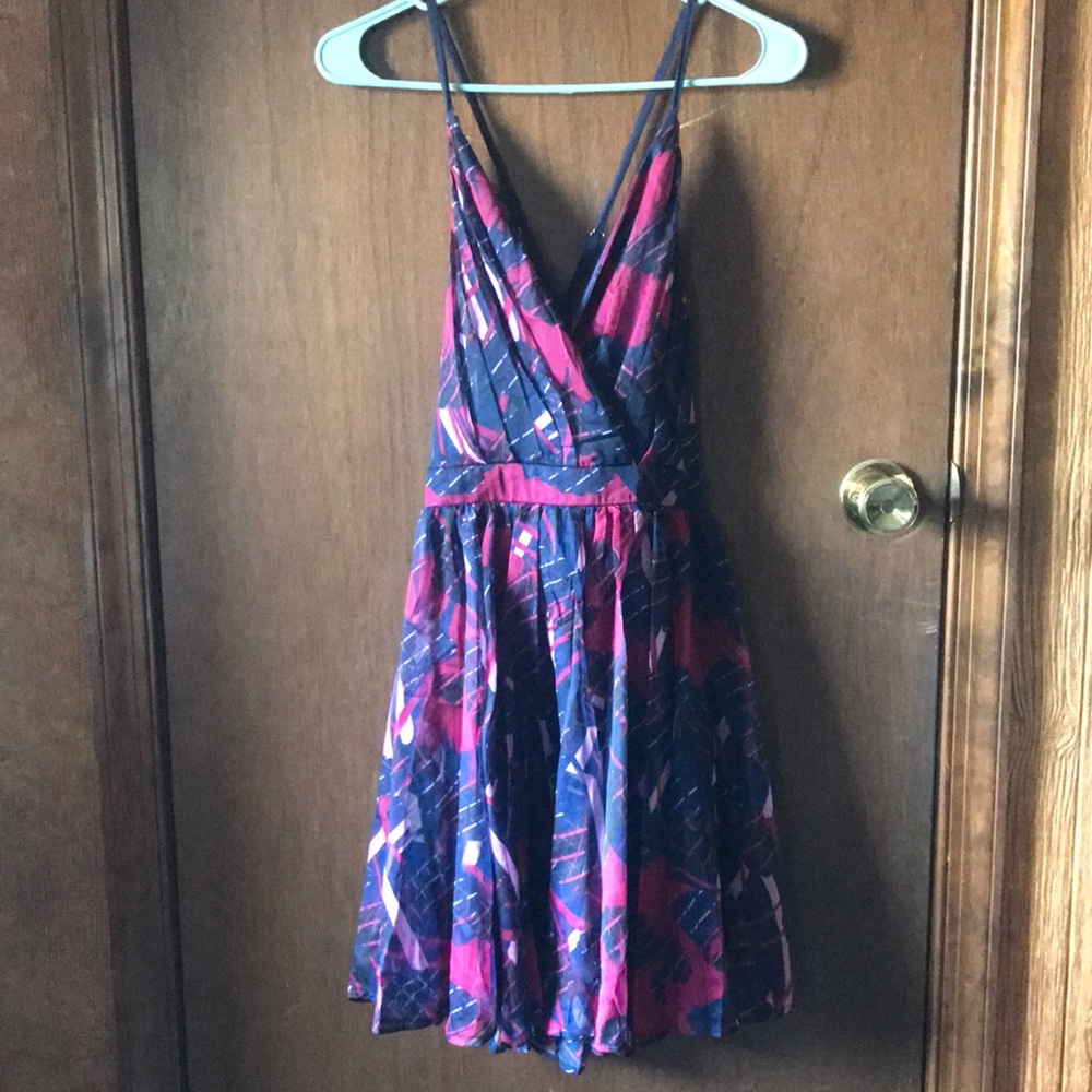 Navy & burgundy summer dress